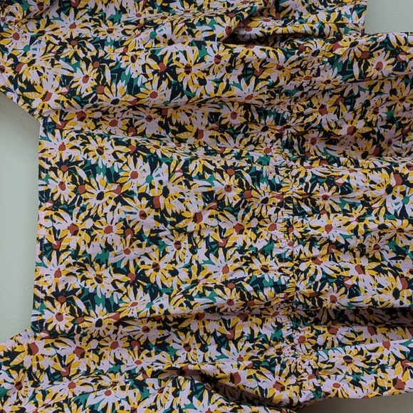 Large Melrose and Market Floral Flower Top Shirt Pink Green Black Cotton - Picture 11 of 14